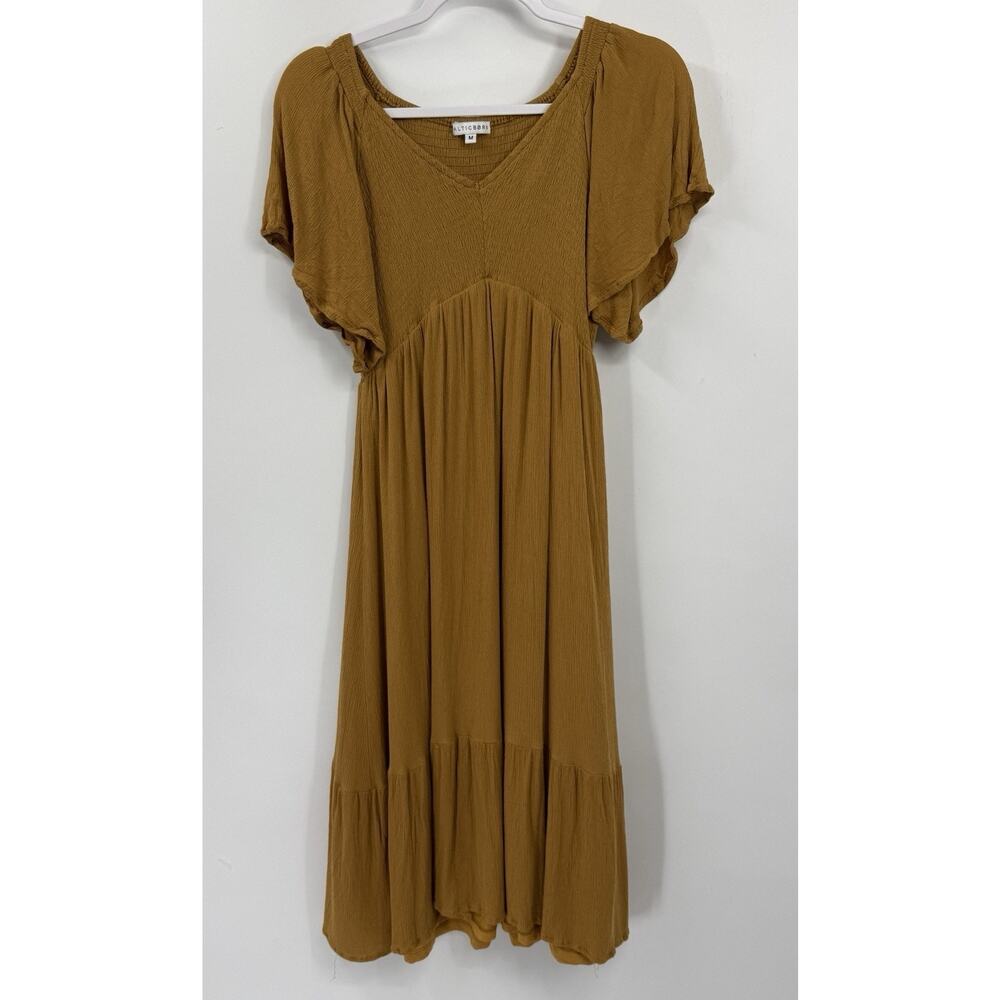 Baltic Born Medium Felicity Dress Butterscotch Tiered Midi Milkmaid Cottagecore - Picture 2 of 11